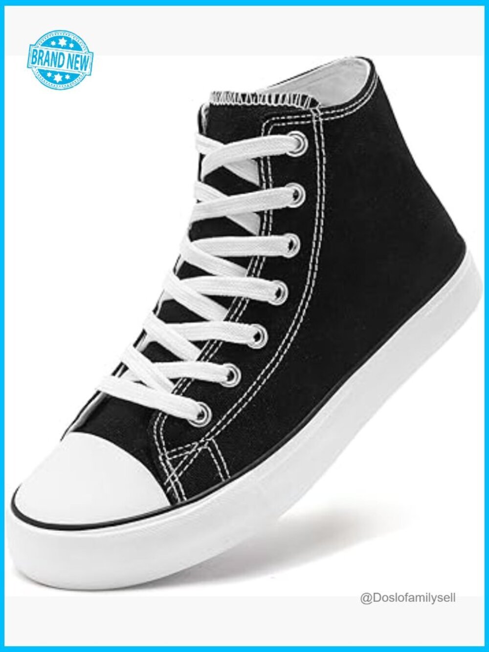 High Top Lace Up Casual Canvas Sneakers Lightweight Classic Fashion Tennis Shoes